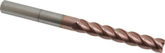 Accupro - 1/2", 4 Flute, Single End, Solid Carbide, 0.03" Corner Radius End Mill - 6" OAL, 40° Helix, Right Hand Flute, 3" LOC, Right Hand Cut - USA Tool & Supply