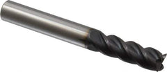 Accupro - 3/8", 4 Flute, Single End, Solid Carbide, 0.015" Corner Radius End Mill - 3" OAL, 40° Helix, Right Hand Flute, 1-1/8" LOC, Right Hand Cut - USA Tool & Supply
