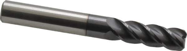 Accupro - 3/8", 4 Flute, Single End, Solid Carbide, 0.045" Corner Radius End Mill - 3" OAL, 40° Helix, Right Hand Flute, 1-1/8" LOC, Right Hand Cut - USA Tool & Supply