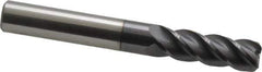 Accupro - 3/8", 4 Flute, Single End, Solid Carbide, 0.045" Corner Radius End Mill - 3" OAL, 40° Helix, Right Hand Flute, 1-1/8" LOC, Right Hand Cut - USA Tool & Supply