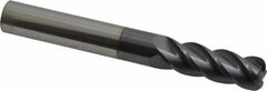 Accupro - 3/8", 4 Flute, Single End, Solid Carbide, 0.09" Corner Radius End Mill - 3" OAL, 40° Helix, Right Hand Flute, 1-1/8" LOC, Right Hand Cut - USA Tool & Supply