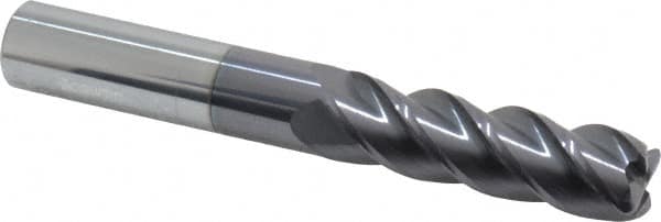 Accupro - 5/8" Diam 4 Flute Solid Carbide 0.09" Corner Radius End Mill - USA Tool & Supply