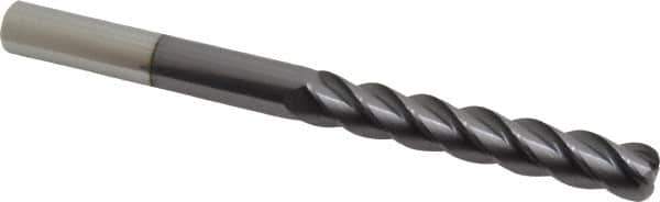 Accupro - 1/2", 4 Flute, Single End, Solid Carbide, 1/8" Corner Radius End Mill - 6" OAL, 40° Helix, Right Hand Flute, 3" LOC, Right Hand Cut - USA Tool & Supply