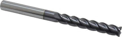 Accupro - 1/2", 4 Flute, Single End, Solid Carbide, 0.03" Corner Radius End Mill - 6" OAL, 40° Helix, Right Hand Flute, 3" LOC, Right Hand Cut - USA Tool & Supply