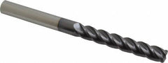 Accupro - 1/2", 4 Flute, Single End, Solid Carbide, 0.09" Corner Radius End Mill - 6" OAL, 40° Helix, Right Hand Flute, 3" LOC, Right Hand Cut - USA Tool & Supply