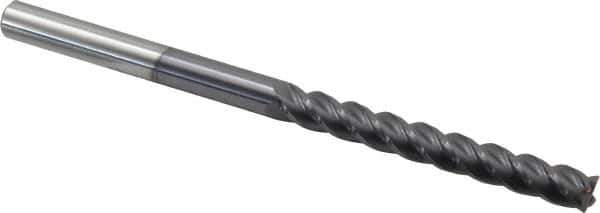 Accupro - 3/8", 4 Flute, Single End, Solid Carbide, 0.02" Corner Radius End Mill - 6" OAL, 40° Helix, Right Hand Flute, 3" LOC, Right Hand Cut - USA Tool & Supply