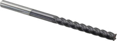 Accupro - 3/8", 4 Flute, Single End, Solid Carbide, 0.02" Corner Radius End Mill - 6" OAL, 40° Helix, Right Hand Flute, 3" LOC, Right Hand Cut - USA Tool & Supply