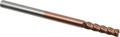 Accupro - 1/4", 4 Flute, Single End, Solid Carbide, 0.015" Corner Radius End Mill - 4" OAL, 40° Helix, Right Hand Flute, 1" LOC, Right Hand Cut - USA Tool & Supply