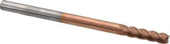 Accupro - 1/4", 4 Flute, Single End, Solid Carbide, 0.03" Corner Radius End Mill - 4" OAL, 40° Helix, Right Hand Flute, 1" LOC, Right Hand Cut - USA Tool & Supply