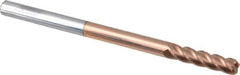 Accupro - 1/4", 4 Flute, Single End, Solid Carbide, 0.06" Corner Radius End Mill - 4" OAL, 40° Helix, Right Hand Flute, 1" LOC, Right Hand Cut - USA Tool & Supply