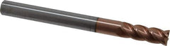 Accupro - 3/8", 4 Flute, Single End, Solid Carbide, 0.01" Corner Radius End Mill - 4" OAL, 40° Helix, Right Hand Flute, 1" LOC, Right Hand Cut - USA Tool & Supply