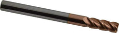 Accupro - 3/8", 4 Flute, Single End, Solid Carbide, 0.02" Corner Radius End Mill - 4" OAL, 40° Helix, Right Hand Flute, 1" LOC, Right Hand Cut - USA Tool & Supply