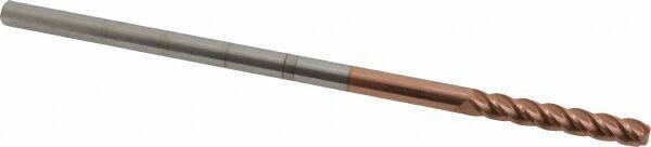Accupro - 1/4", 4 Flute, Single End, Solid Carbide, 0.06" Corner Radius End Mill - 6" OAL, 40° Helix, Right Hand Flute, 1-1/2" LOC, Right Hand Cut - USA Tool & Supply