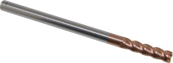 Accupro - 3/8", 4 Flute, Single End, Solid Carbide, 0.03" Corner Radius End Mill - 6" OAL, 40° Helix, Right Hand Flute, 1-1/2" LOC, Right Hand Cut - USA Tool & Supply