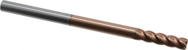 Accupro - 3/8", 4 Flute, Single End, Solid Carbide, 0.045" Corner Radius End Mill - 6" OAL, 40° Helix, Right Hand Flute, 1-1/2" LOC, Right Hand Cut - USA Tool & Supply