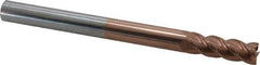 Accupro - 1/2", 4 Flute, Single End, Solid Carbide, 0.015" Corner Radius End Mill - 6" OAL, 40° Helix, Right Hand Flute, 1-1/2" LOC, Right Hand Cut - USA Tool & Supply