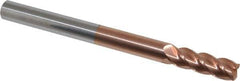 Accupro - 1/2", 4 Flute, Single End, Solid Carbide, 0.06" Corner Radius End Mill - 6" OAL, 40° Helix, Right Hand Flute, 1-1/2" LOC, Right Hand Cut - USA Tool & Supply