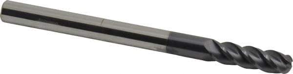 Accupro - 5/16", 4 Flute, Single End, Solid Carbide, 1/8" Corner Radius End Mill - 4" OAL, 40° Helix, Right Hand Flute, 1" LOC, Right Hand Cut - USA Tool & Supply