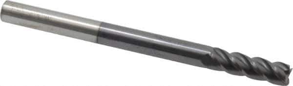 Accupro - 5/16", 4 Flute, Single End, Solid Carbide, 0.02" Corner Radius End Mill - 4" OAL, 40° Helix, Right Hand Flute, 1" LOC, Right Hand Cut - USA Tool & Supply