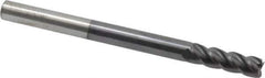 Accupro - 5/16", 4 Flute, Single End, Solid Carbide, 0.02" Corner Radius End Mill - 4" OAL, 40° Helix, Right Hand Flute, 1" LOC, Right Hand Cut - USA Tool & Supply