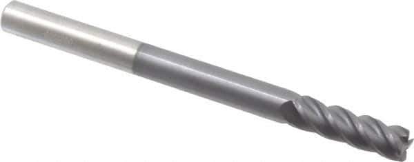Accupro - 5/16", 4 Flute, Single End, Solid Carbide, 0.03" Corner Radius End Mill - 4" OAL, 40° Helix, Right Hand Flute, 1" LOC, Right Hand Cut - USA Tool & Supply