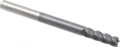 Accupro - 5/16", 4 Flute, Single End, Solid Carbide, 0.03" Corner Radius End Mill - 4" OAL, 40° Helix, Right Hand Flute, 1" LOC, Right Hand Cut - USA Tool & Supply