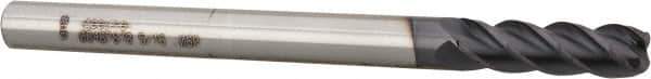 Accupro - 5/16", 4 Flute, Single End, Solid Carbide, 0.06" Corner Radius End Mill - 4" OAL, 40° Helix, Right Hand Flute, 1" LOC, Right Hand Cut - USA Tool & Supply
