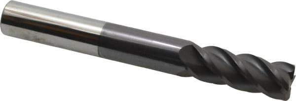 Accupro - 3/4", 4 Flute, Single End, Solid Carbide, 0.06" Corner Radius End Mill - 6" OAL, 40° Helix, Right Hand Flute, 2" LOC, Right Hand Cut - USA Tool & Supply