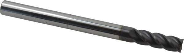 Accupro - 1/2", 4 Flute, Single End, Solid Carbide, 0.01" Corner Radius End Mill - 6" OAL, 40° Helix, Right Hand Flute, 1-1/2" LOC, Right Hand Cut - USA Tool & Supply