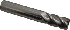 Accupro - 1", 4 Flute, Single End, Solid Carbide, 0.06" Corner Radius End Mill - 6" OAL, 40° Helix, Right Hand Flute, 2" LOC, Right Hand Cut - USA Tool & Supply
