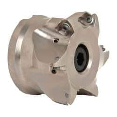 Seco - 6 Inserts, 2.28" Cutter Diam, 0.1" Max Depth of Cut, Indexable High-Feed Face Mill - 1" Arbor Hole Diam, 0.38" Keyway Width, 2" High, R220.21 Toolholder, 218.19-160.. Inserts, Series R220.21 - USA Tool & Supply
