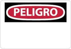 NMC - "Peligro", 10" Long x 14" Wide, Rigid Plastic Safety Sign - Rectangle, 0.05" Thick, Use for Workplace/Safety - USA Tool & Supply