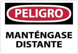 NMC - "Peligro - Mantengase Distante", 10" Long x 14" Wide, Aluminum Safety Sign - Rectangle, 0.04" Thick, Use for Workplace/Safety - USA Tool & Supply