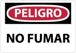 NMC - "Peligro - No Fumar", 10" Long x 14" Wide, Pressure-Sensitive Vinyl Safety Sign - Rectangle, 0.004" Thick, Use for Smoking Regulations - USA Tool & Supply