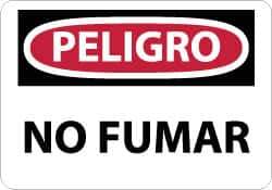 NMC - "Peligro - No Fumar", 10" Long x 14" Wide, Aluminum Safety Sign - Rectangle, 0.04" Thick, Use for Smoking Regulations - USA Tool & Supply