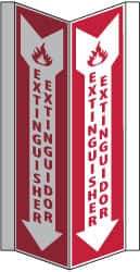 NMC - Extinguisher, Acrylic Fire Sign - 8-3/4" Wide x 16" High, English/Spanish - USA Tool & Supply