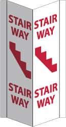 NMC - "Stairway", 16" Long x 8-3/4" Wide, Rigid Plastic Safety Sign - Rectangle, 0.125" Thick, Use for Accident Prevention - USA Tool & Supply