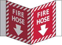 NMC - Fire Hose, Acrylic Fire Sign - 8-3/4" Wide x 5-3/4" High - USA Tool & Supply