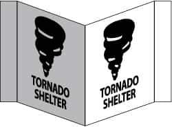 NMC - "Tornado Shelter", 8" Long x 14-1/2" Wide, Rigid Plastic Safety Sign - Rectangle, 0.125" Thick, Use for Accident Prevention - USA Tool & Supply
