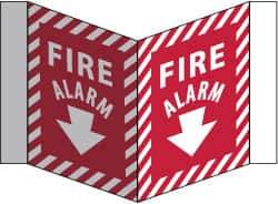 NMC - Fire Alarm, Acrylic Fire Sign - 8-3/4" Wide x 5-3/4" High - USA Tool & Supply
