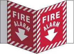 NMC - Fire Alarm, Acrylic Fire Sign - 8-3/4" Wide x 5-3/4" High - USA Tool & Supply