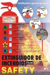 NMC - 18" Wide x 24" High Fire Extinguishers Information Poster - Spanish - USA Tool & Supply
