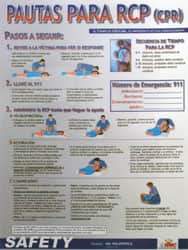 NMC - 18" Wide x 24" High Laminated Paper CPR Information Poster - Spanish - USA Tool & Supply