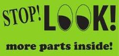 NMC - Stop! Look! More Parts Inside! Shipping Label - 2" High x 4-1/4" Wide - USA Tool & Supply