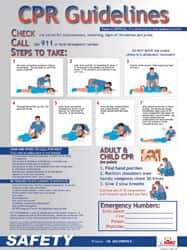 NMC - 18" Wide x 24" High Laminated Paper CPR Information Poster - English - USA Tool & Supply