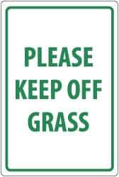 NMC - "Please Keep Off Grass", 18" Long x 12" Wide, Aluminum Safety Sign - Rectangle, 0.04" Thick, Use for Security & Admittance - USA Tool & Supply