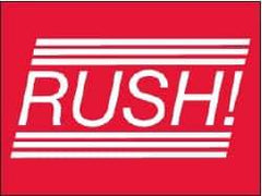 NMC - Rush! Shipping Label - 1-1/2" High x 2" Wide - USA Tool & Supply