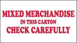 NMC - Mixed Merchandise in This Carton - Check Carefully Shipping Label - 2-1/4" High x 4" Wide - USA Tool & Supply