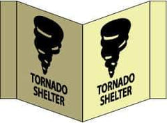 NMC - "Tornado Shelter - Tornado Shelter", 8" Long x 14-1/2" Wide, Rigid Plastic Safety Sign - Rectangle, 0.125" Thick, Use for Accident Prevention - USA Tool & Supply