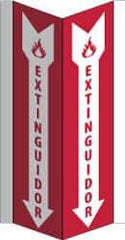 NMC - Extinguidor, Acrylic Fire Sign - 8-3/4" Wide x 16" High, Spanish - USA Tool & Supply